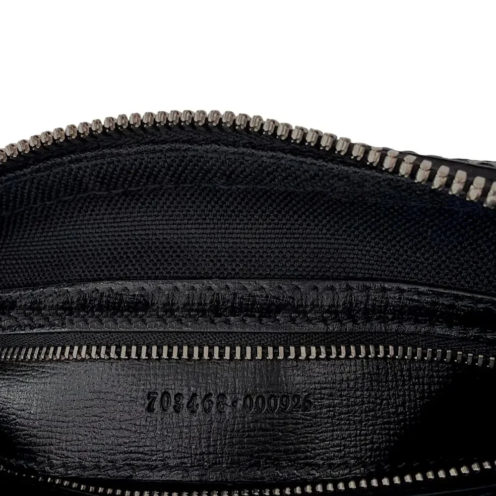 GUCCI GG Supreme Monogram Interlocking G Wrist & Shoulder Bag in Black